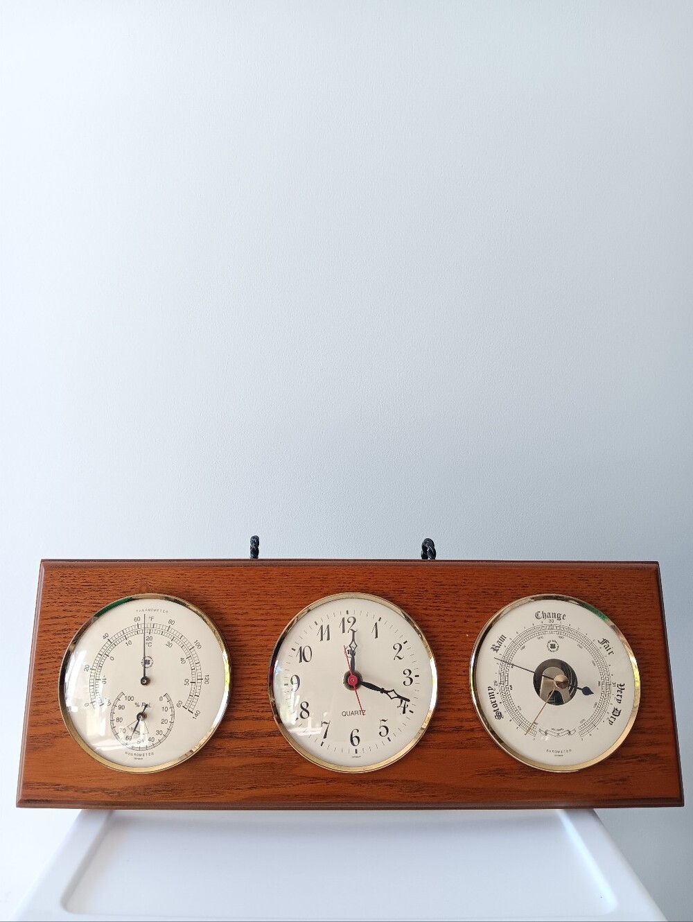 Bey-Berk 3 in 1 Weather Station Quartz Clock Barometer Thermometer Hygrometer